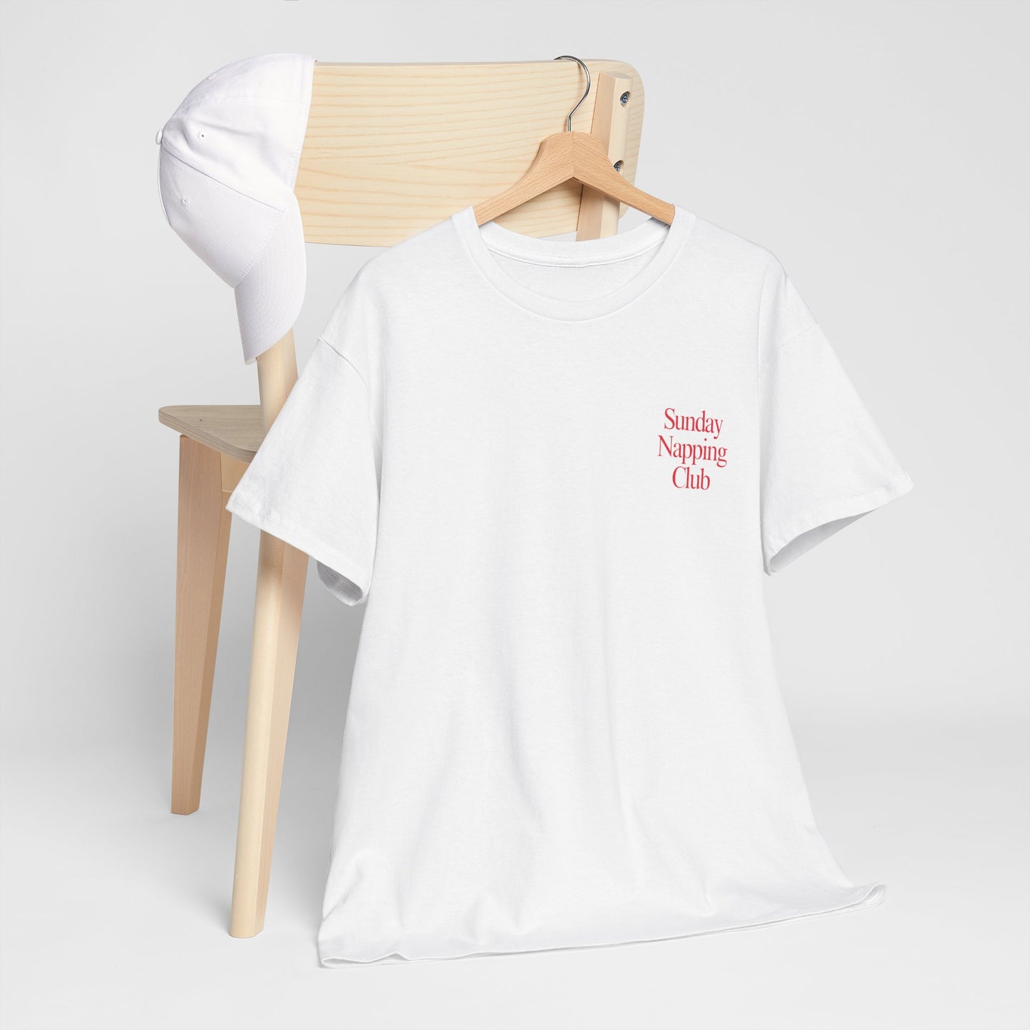 Sunday Napping Club (White) - Unisex Heavy Cotton Tee | Cozy & Playful Style